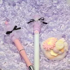 リボン付きペンセット（ピンク・ホワイト）