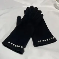 earth music&ecology 黒 パール付き スエード風手袋