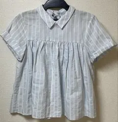 ZARA trf collection ストライプ　半袖ブラウストップス　Sのサムネイル