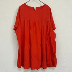 値下げ‼️OLD NAVY オレンジ フレア 半袖 トップス【XL】古着 即購入◎