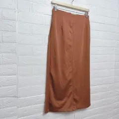 サマンサモスモスブルー　ひざ丈スカート　F オレンジ　美品　無地　綺麗　スリット