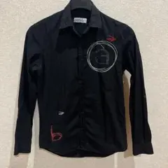 ブラック刺繍デザイン長袖シャツ Desigual