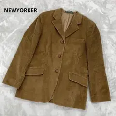 【NEWYORKER】テーラードジャケット 茶 秋冬 高見え 体型カバー 9AR