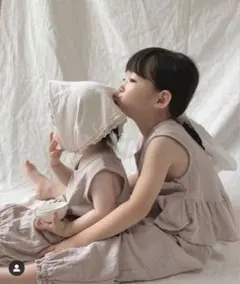 フリル付きトップスとパンツセット 120cm