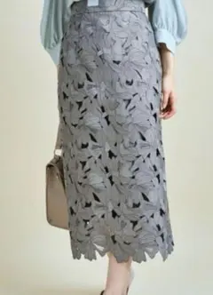 JUSGLITTY 配色レースタイトスカート