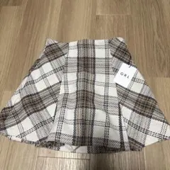 【新品未使用】インパン裏地付きチェック柄プリーツスカート[tu963]