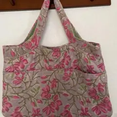 花柄コットントートバッグ