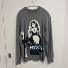 ヒステリックグラマー　グレー クルーネックニット