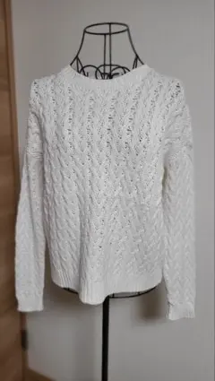 JOURNAL STANDARD ケーブルニットセーター 長袖 ホワイト