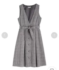 リボン付チェック柄ジャンスカ