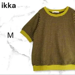 イッカ　ikka　半袖　ニット　トップス　Ⅿ　グリーン　レディース　水玉模様のサムネイル