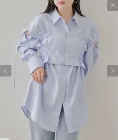 Chico カットアウトスリーブ シャツ