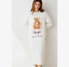 ジェラートピケ シュタイフコラボ ルームワンピース ホワイト M