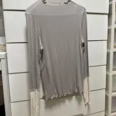 メロウ加工 長袖カットソー バイカラー