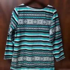 ストライプ柄 長袖Tシャツ 冬服/M