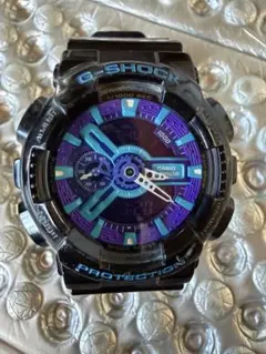 電池新品 美品 】GA-110HCブルー×パープル × 艶ブラックベルト - メルカリ