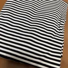 黒と白のストライプ ニット生地
