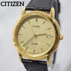 CITIZEN シチズン エコドライブ ソーラー メンズ デイデイト ゴールド