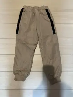 ベージュ ナイロン　ロングパンツ　裏起毛