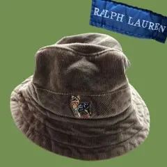ラルフローレン　バケットハット　犬　コーデュロイ　y2k ストリート