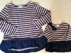 petit mainプティマイン⭐︎親子でお揃いコーデ⭐︎ボーダーカットソー