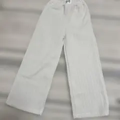 XIN NOU ストライプ ロングパンツ ホワイト