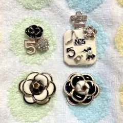 最終価格　ハンドメイド パーツ　ストーン　パール　花モチーフ ブローチ セット