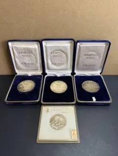 遺品整理】ブラジル日本移民80周年記念メダル 金色 ゴールドカラー