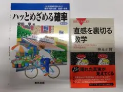 数学教養書2冊セット ハッとめざめる確率 直感を裏切る数学　廃棄印あり