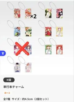 一番くじ　ONLINE　 五等分の花嫁　H賞　単行本チャーム　7個セット