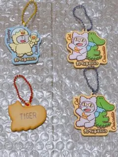 たべっ子どうぶつ　ラバーマスコット　キーホルダー　さる　ひよこ　ねこ　わに　とら
