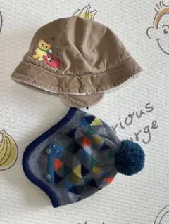 familiar ニット帽子とmikihouse コーデュロイ帽子まとめて