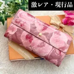 美品レア✨ルイヴィトン ヴェルニ フラワー ポルトフォイユ サラ 長財布 ピンク