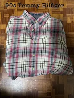 【90s フラッグタグ】ビンテージ　TOMMY HILFIGER ネルシャツ