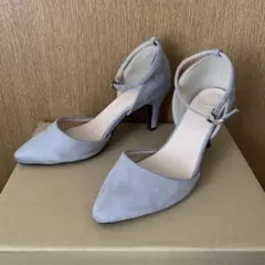 【★送料込】 23.0cm アンクルストラップパンプス ライトグレー