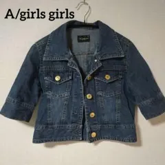 A/girls girls【M】クロップド丈 デニムジャケット 5分袖