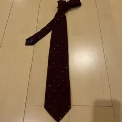 CRICKET ネクタイ ボルドー ドット柄