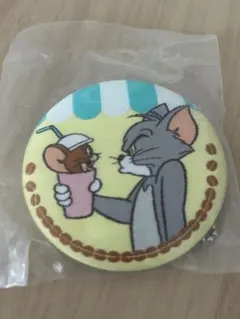 トムとジェリー 刺繍缶バッジ 直径約8cm