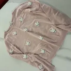 ❤️H&M ピンク ウサギ刺繍 長袖カットソー 134/140