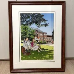 □希少・格安□藤田嗣治「誕生会」リトグラフ スタンプサインと印譜 真
