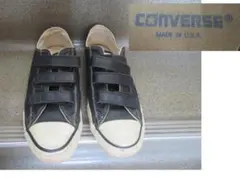 USA製ベルクロCONVERSEオールスターレザースニーカー黒