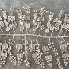 ミルクティーベージュ。ケミカルレース。 ぶら下がりレース両面20センチ