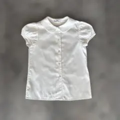 【美品】familiar 襟付き半袖シャツ 120ホワイト