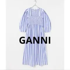 極美品＊GANNI Stripe Cotton Smock Dress ワンピのサムネイル