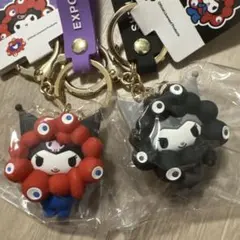 万博 サンリオ 黒ミャクミャククロミ ミャクミャククロミ なりきりキーホルダー