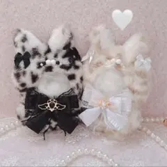 [SALE] ぬい服 12cm ちびぐるみ 着ぐるみ 白 豹柄 狼