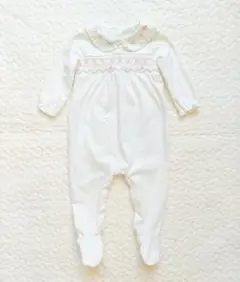 next baby 刺繍フリル襟ロンパース 6～9month