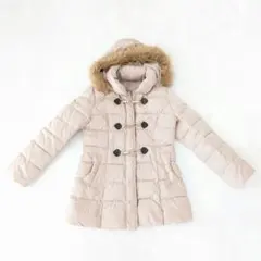 ダウンコート コート ベージュ フード付き ダウンジャケット