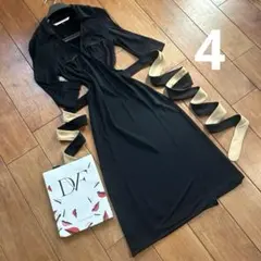 美品ダイアンフォンファステンバーグ　ブラック　ラップドレス　ワンピース　4