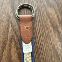 試着のみ RRLブラウンレザーオーバルゴールドバックルベルトイタリア製